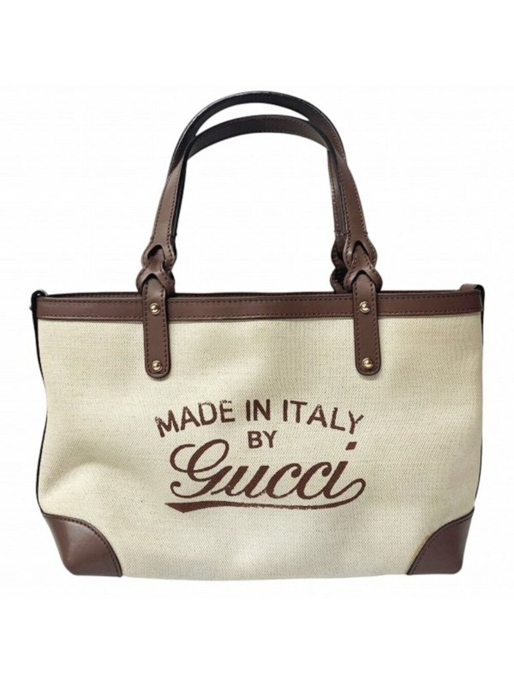 Gucci Craft Tote Bag Canvas Leather